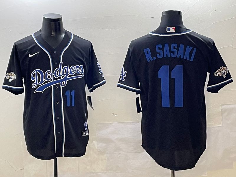 Men Los Angeles Dodgers #11 R.Sasaki Black Fashion Game 2025 Nike MLB Jersey style 3066->los angeles dodgers->MLB Jersey
